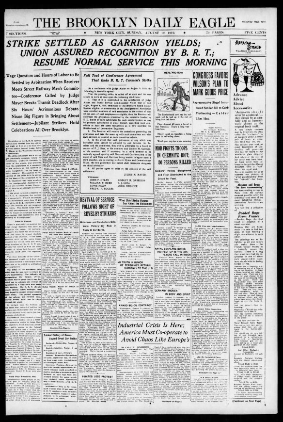 Brooklyn Daily Eagle, Aug, 10, 1919