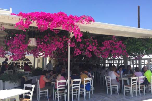 Taverna on the black beach, Santorini, July 2016