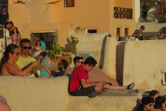 Andrew and Ben, patiently waiting. Oia, July 2016
