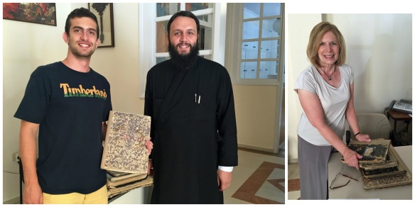 We were warmly greeted by a kind priest at the Mitropolis; Gregory Kontos and Carol Kostakos Petranek, Sparta, July 2016